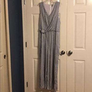 NWOT pinstripe jumpsuit size XL